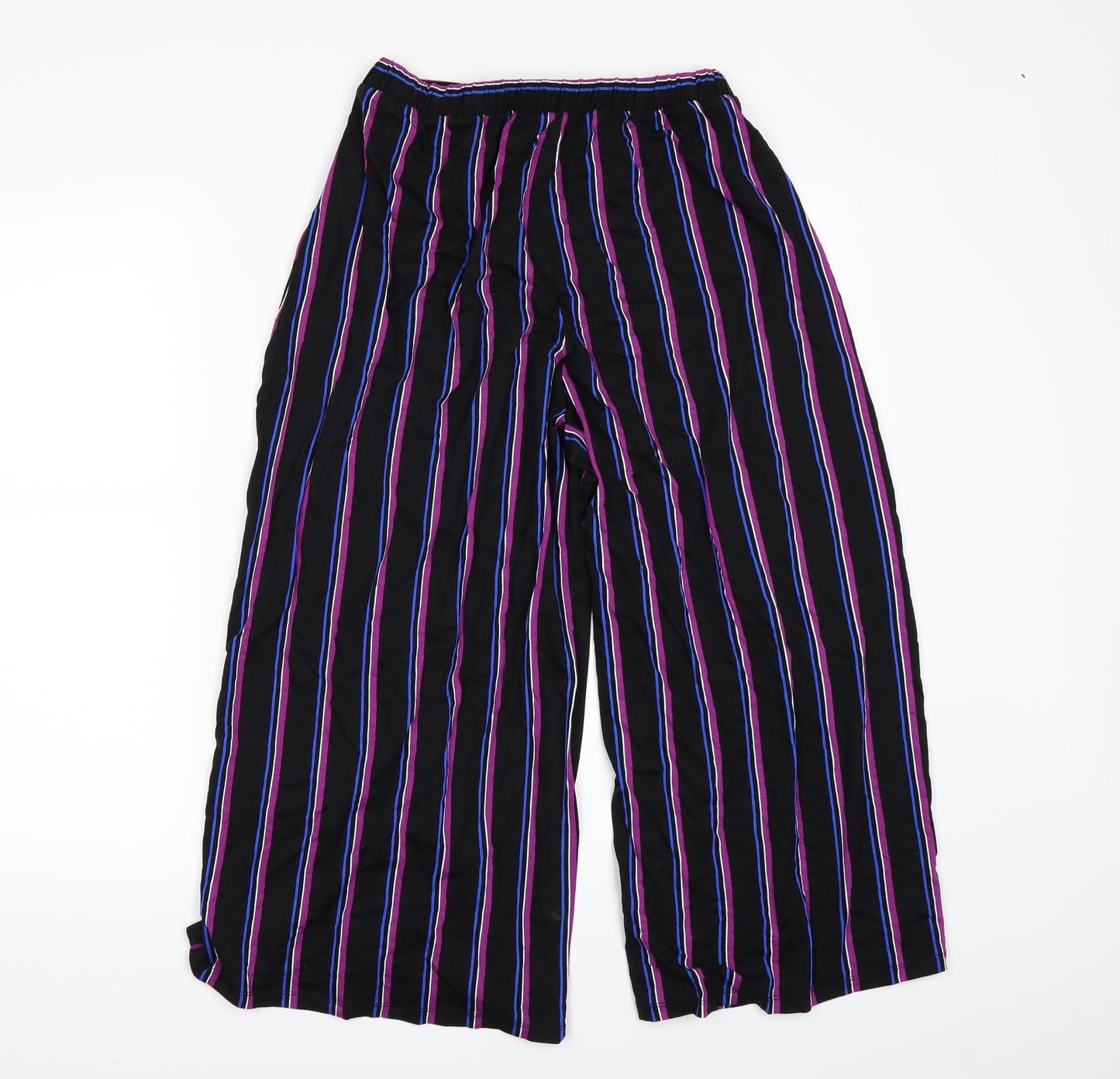 TU Womens Black Striped  Culotte Shorts Size 8 - slit legs