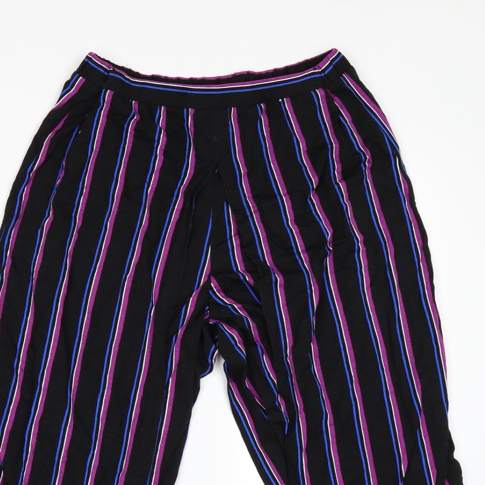 TU Womens Black Striped  Culotte Shorts Size 8 - slit legs