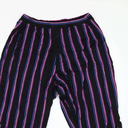 TU Womens Black Striped  Culotte Shorts Size 8 - slit legs