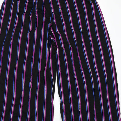 TU Womens Black Striped  Culotte Shorts Size 8 - slit legs