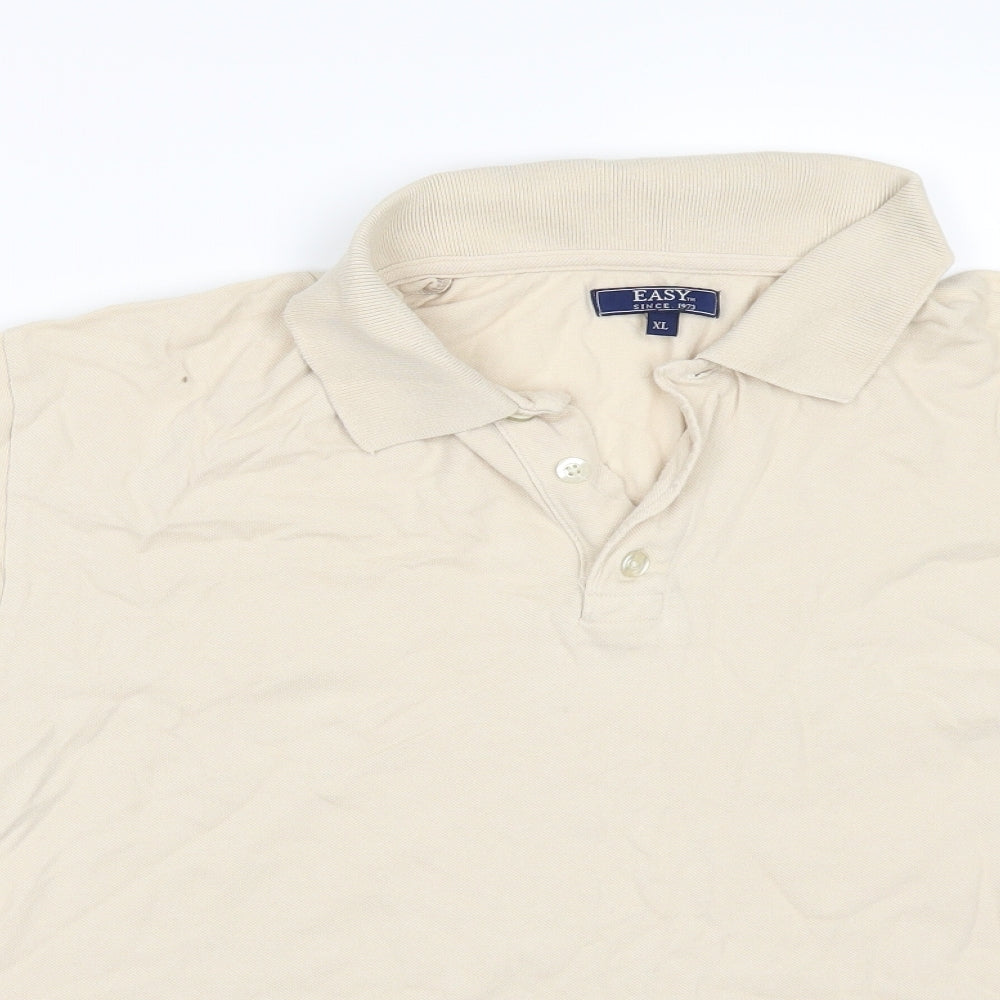 Easy Mens Beige    Polo Size XL