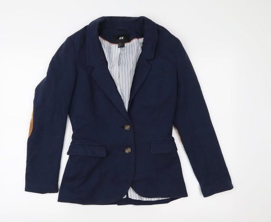 H&M Womens Blue   Jacket Sport Coat Size 10