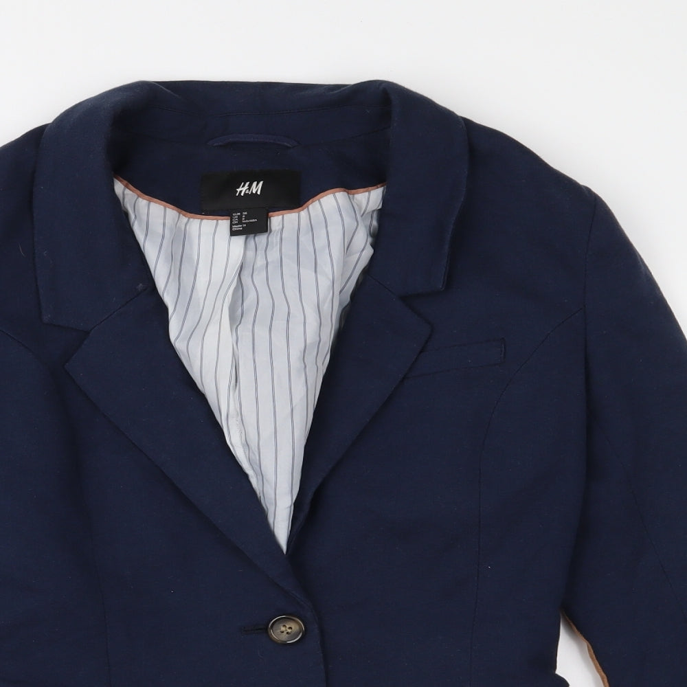H&M Womens Blue   Jacket Sport Coat Size 10