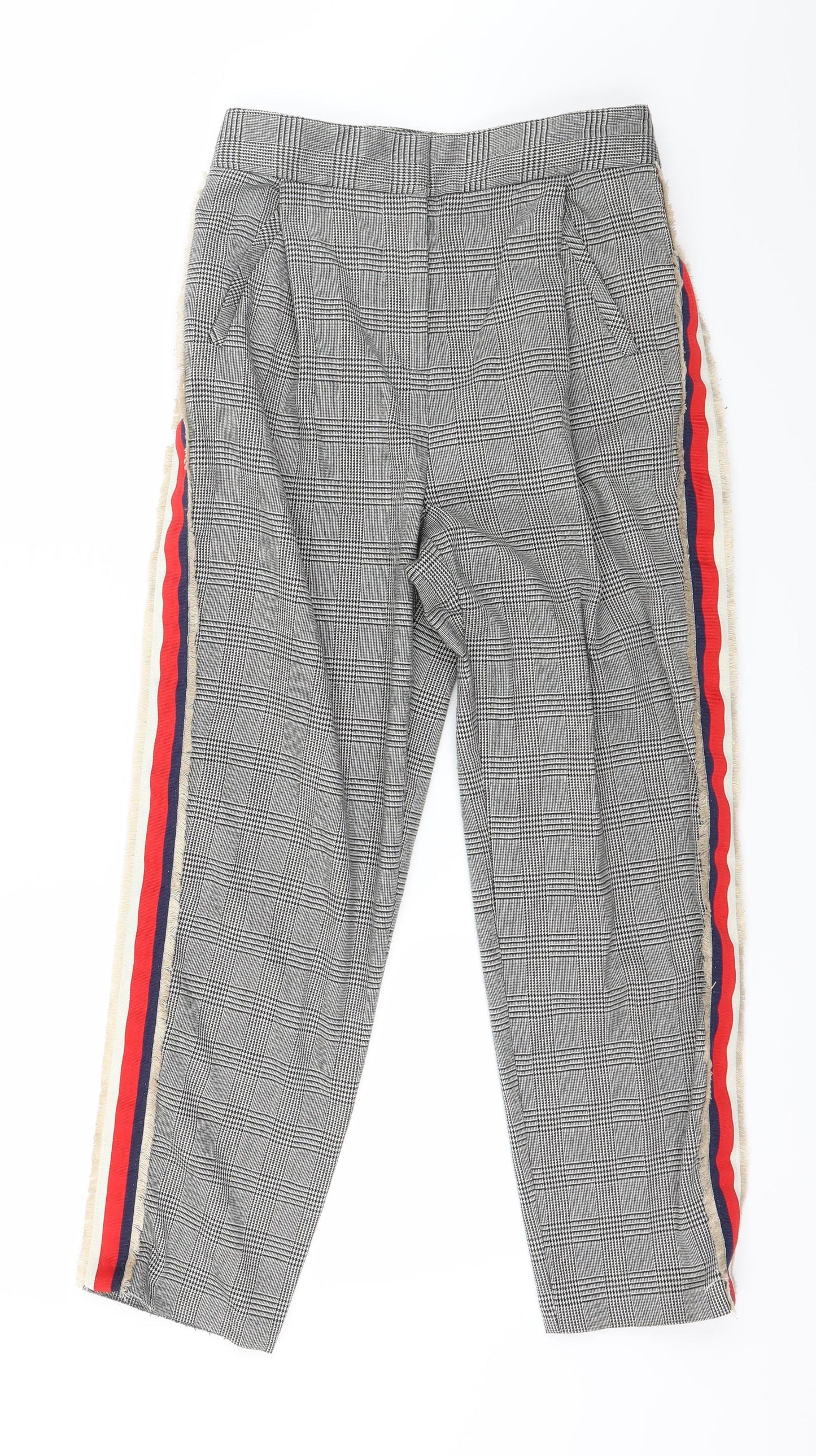 Topshop Womens Black Houndstooth  Trousers  Size 6 L24 in