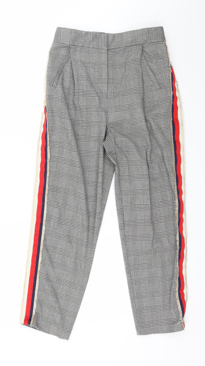 Topshop Womens Black Houndstooth  Trousers  Size 6 L24 in