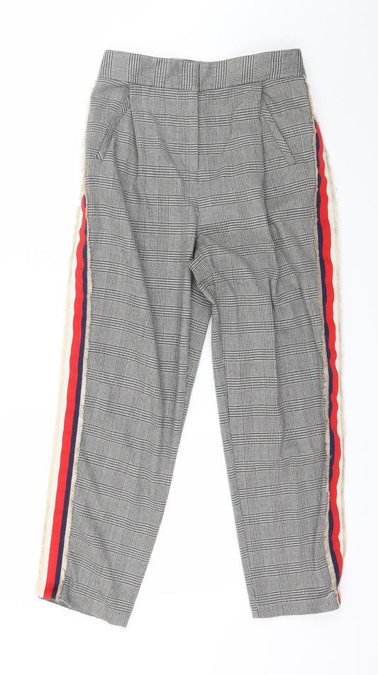 Topshop Womens Black Houndstooth  Trousers  Size 6 L24 in