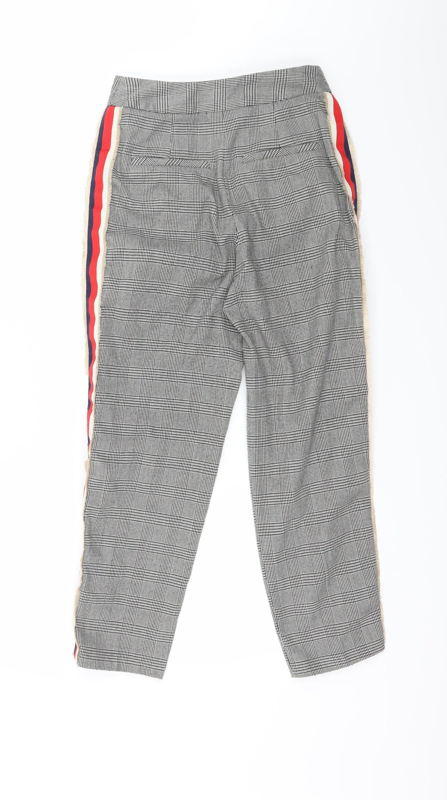 Topshop Womens Black Houndstooth  Trousers  Size 6 L24 in