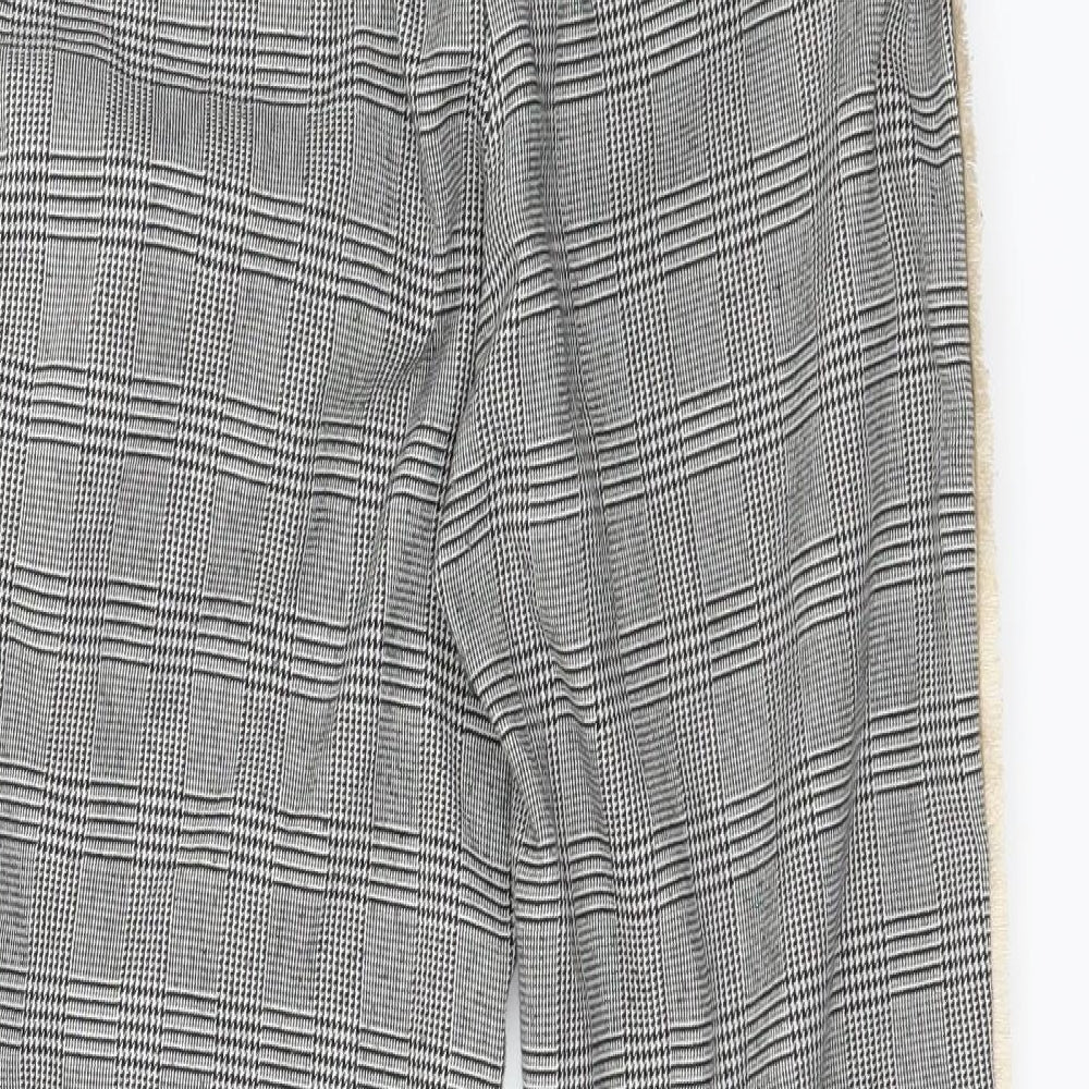 Topshop Womens Black Houndstooth  Trousers  Size 6 L24 in