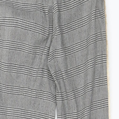 Topshop Womens Black Houndstooth  Trousers  Size 6 L24 in