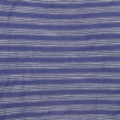 M&Co Womens Blue Striped Jersey Basic T-Shirt Size 14