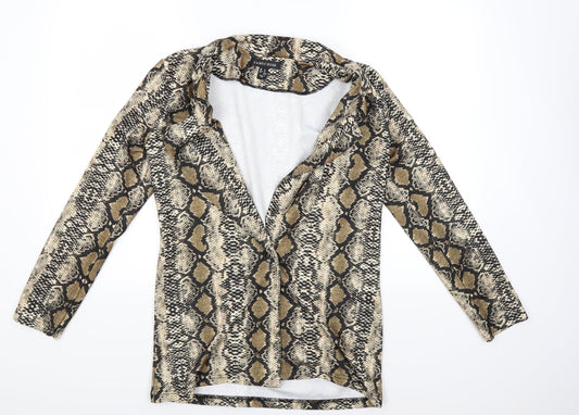 CAMEO ROSE Womens Brown Animal Print  Jacket  Size 8
