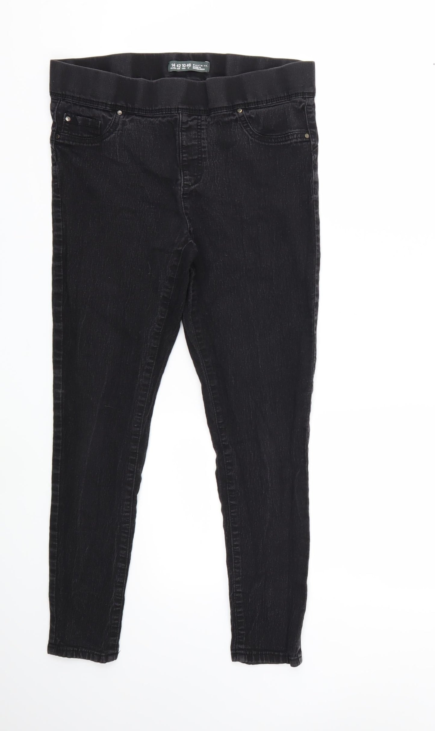 Denim & Co. Womens Black  Denim Skinny Jeans Size 14 L25 in