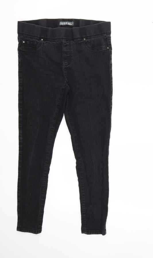 Denim & Co. Womens Black  Denim Skinny Jeans Size 14 L25 in