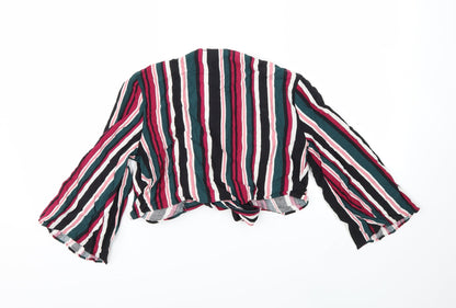 Primark Womens Black Striped  Basic Blouse Size 6