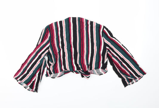 Primark Womens Black Striped  Basic Blouse Size 6