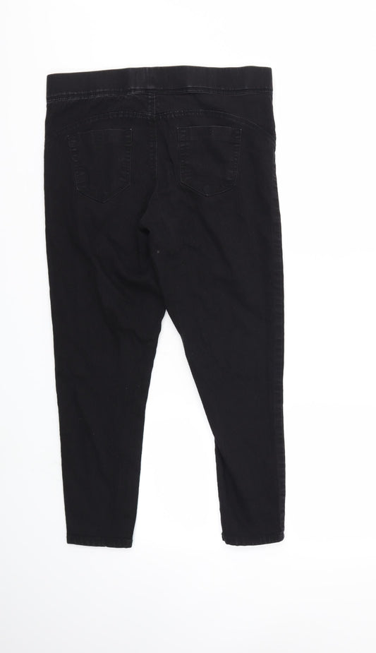 Denim & Co. Womens Black  Denim Jegging Jeans Size 14 L23 in