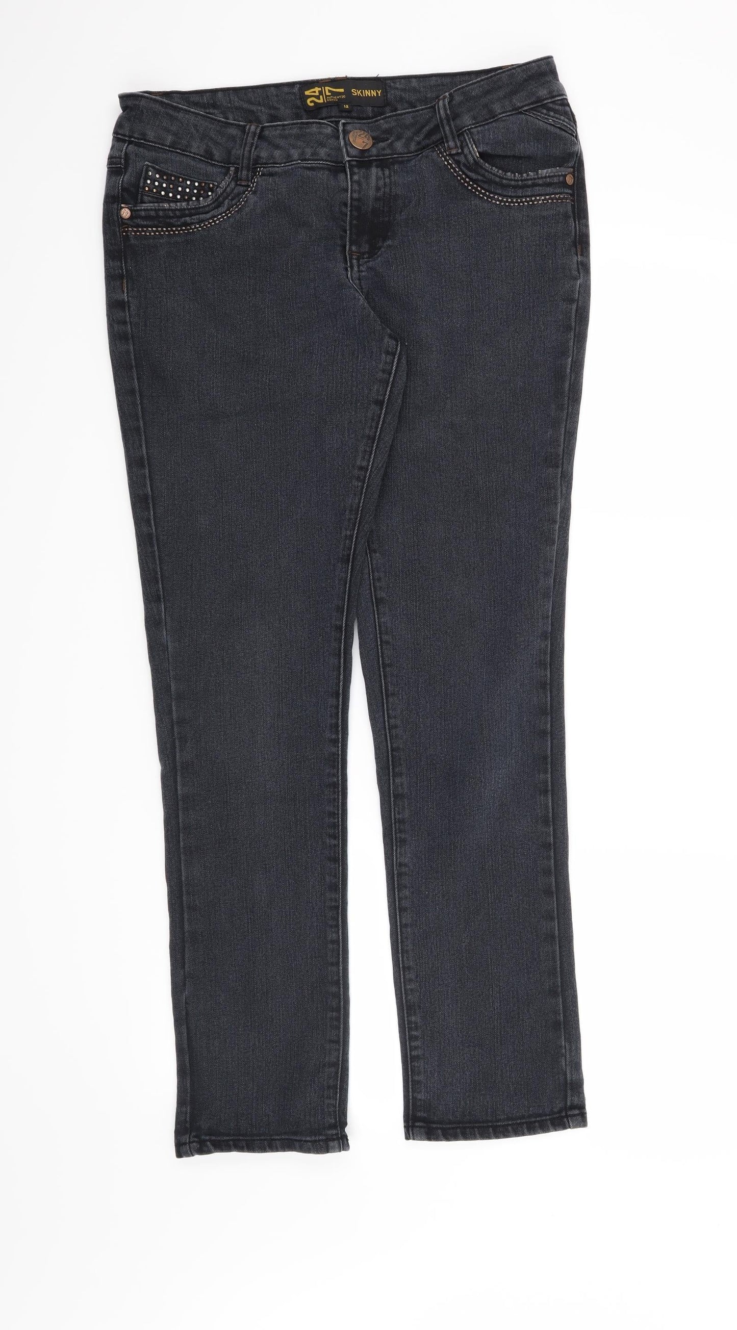 24/7 Womens Blue   Skinny Jeans Size 12 L30 in