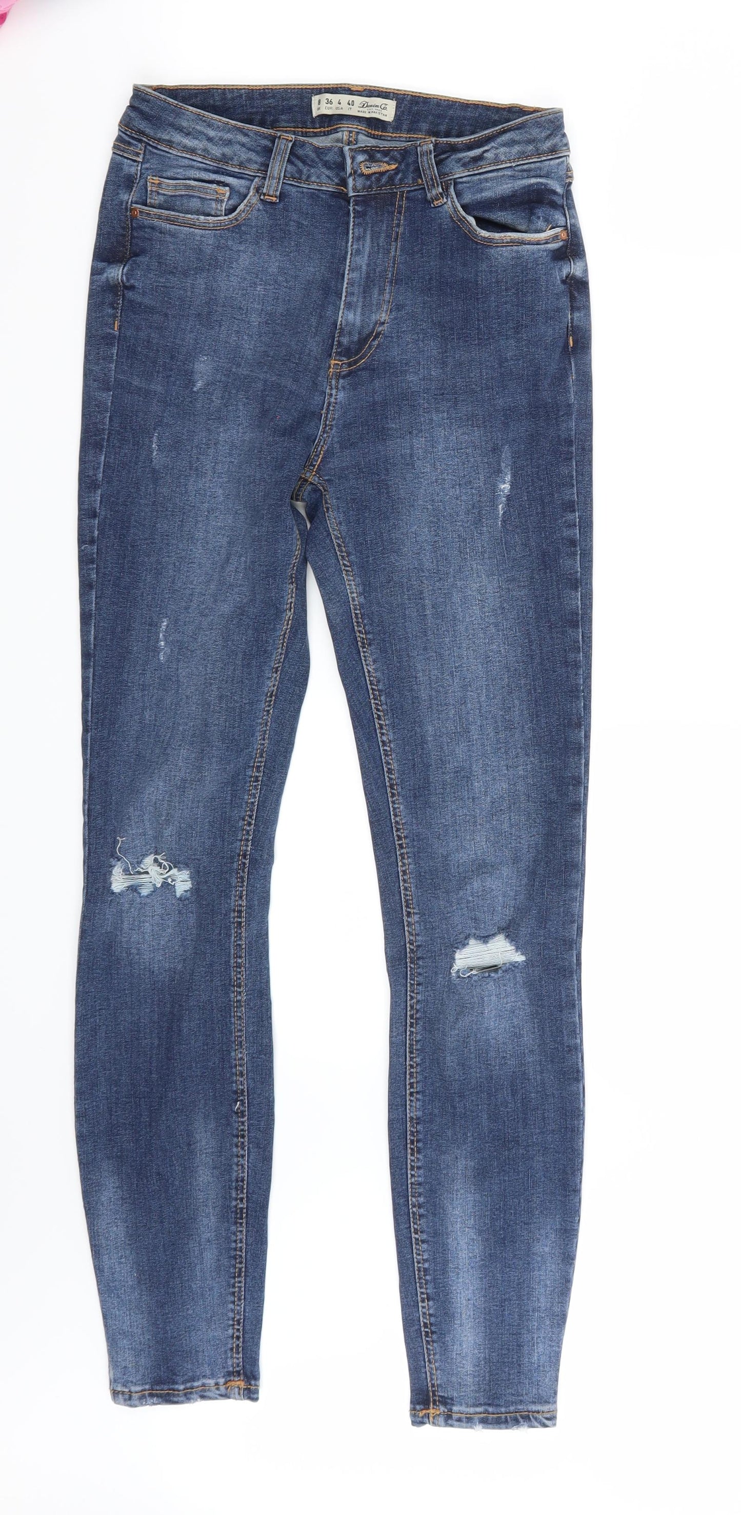 Denim & Co. Womens Blue   Skinny Jeans Size 8 L27 in