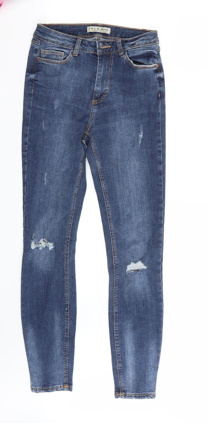 Denim & Co. Womens Blue   Skinny Jeans Size 8 L27 in