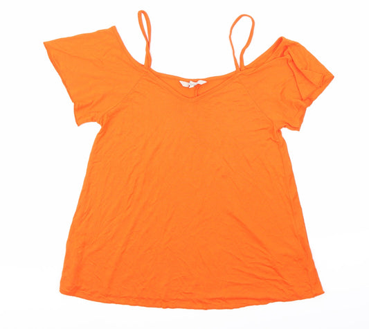 Peacocks Womens Orange   Basic T-Shirt Size 10