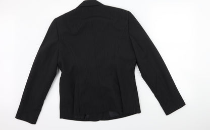 Papaya Womens Black Striped  Jacket Suit Jacket Size 16