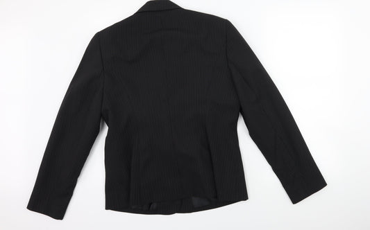 Papaya Womens Black Striped  Jacket Suit Jacket Size 16