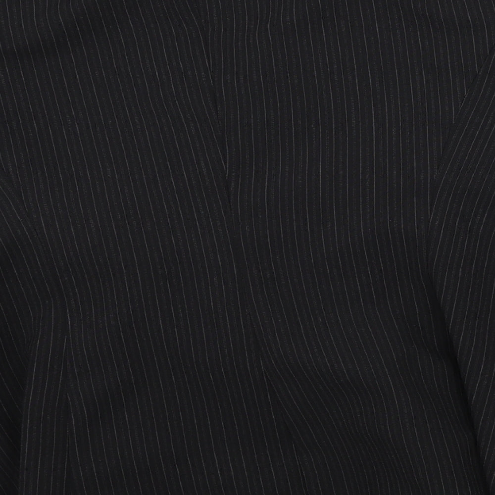 Papaya Womens Black Striped  Jacket Suit Jacket Size 16