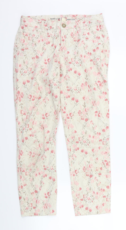 Gap Womens Beige Floral  Capri Trousers Size 4 L26 in