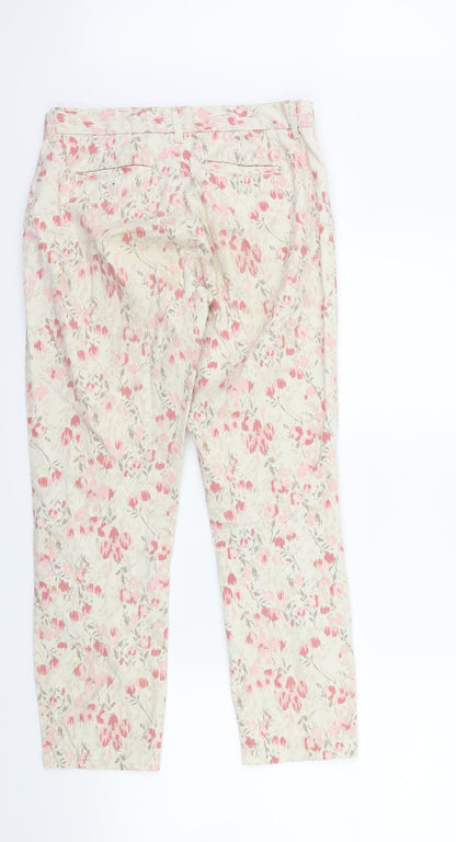 Gap Womens Beige Floral  Capri Trousers Size 4 L26 in