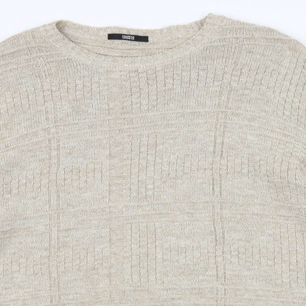 Marks and Spencer Mens Beige   Pullover Jumper Size L
