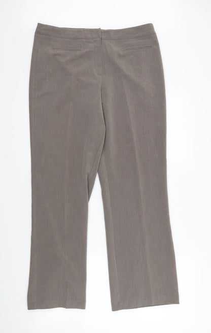Mia Moda Womens Grey   Trousers  Size 12 L30 in