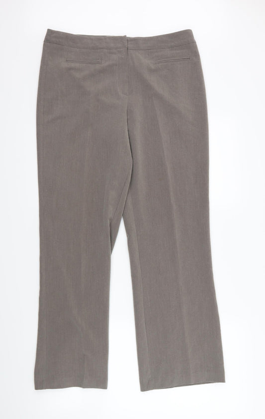 Mia Moda Womens Grey   Trousers  Size 12 L30 in