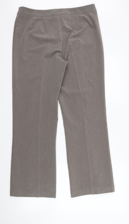 Mia Moda Womens Grey   Trousers  Size 12 L30 in