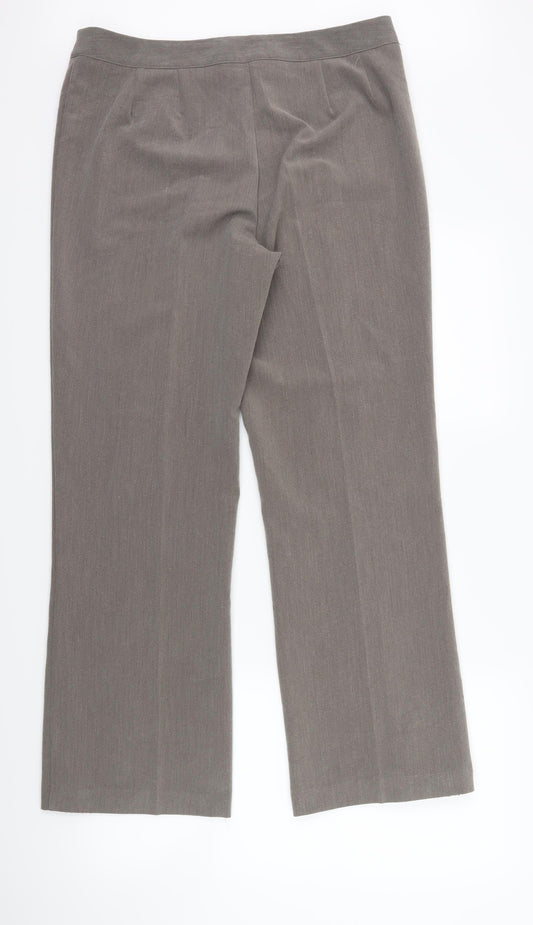 Mia Moda Womens Grey   Trousers  Size 12 L30 in