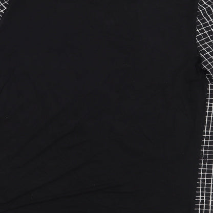 Papaya Womens Black Check  Basic T-Shirt Size 12