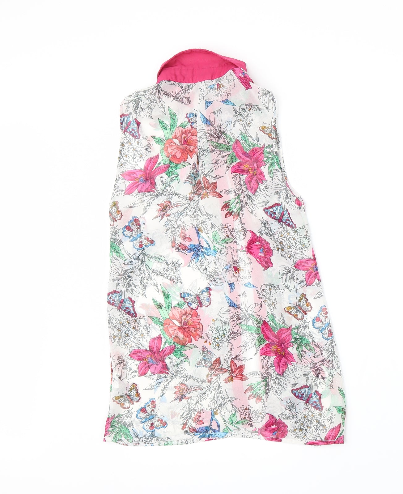 Atmosphere Womens White Floral  Basic Button-Up Size 6