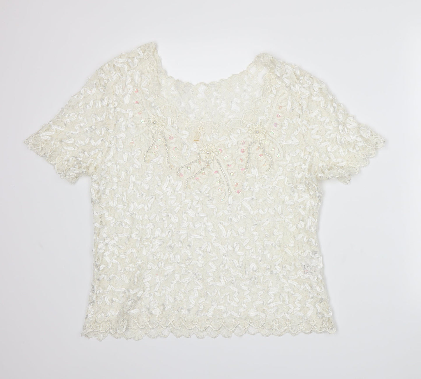 EWM Womens White   Basic T-Shirt Size 14