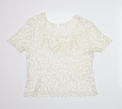 EWM Womens White   Basic T-Shirt Size 14