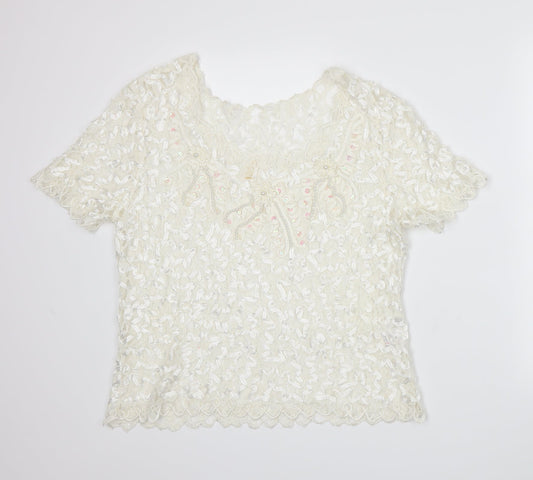 EWM Womens White   Basic T-Shirt Size 14