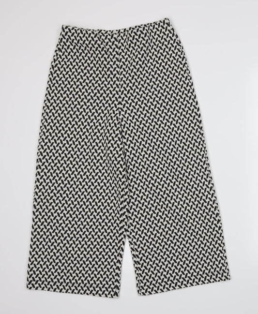 NEXT Womens White Herringbone  Trousers  Size 8 L20 in