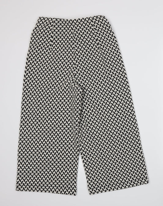 NEXT Womens White Herringbone  Trousers  Size 8 L20 in