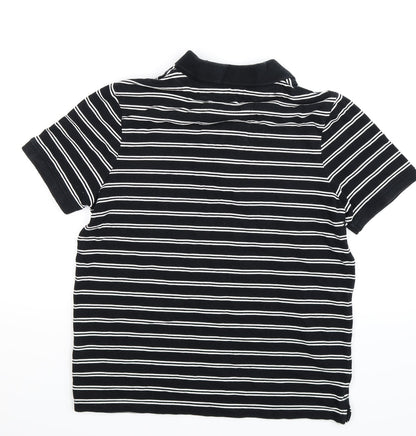 Angelo Litrico Mens Black Striped   Polo Size S
