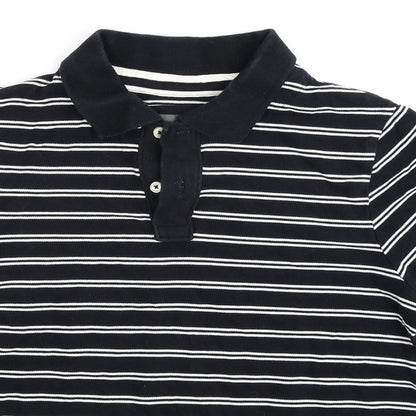 Angelo Litrico Mens Black Striped   Polo Size S