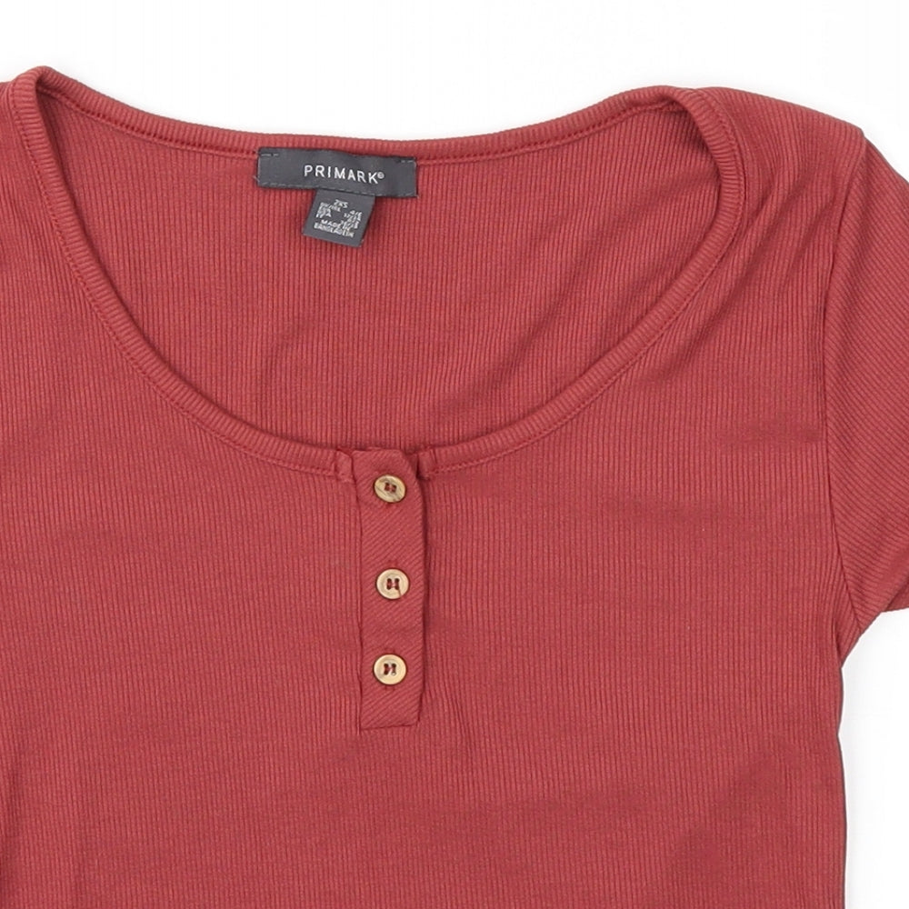 Primark Womens Red   Basic T-Shirt Size 2XS