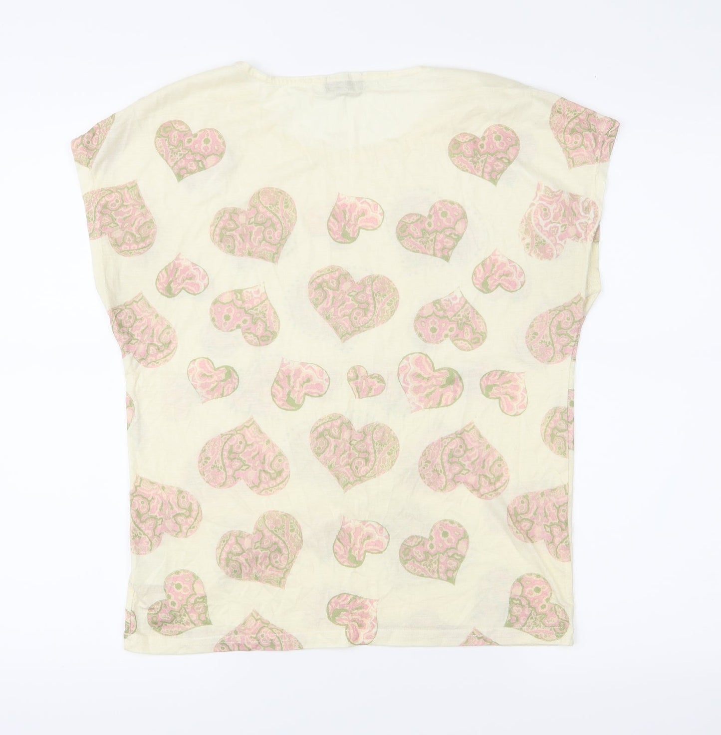 Originals Womens Yellow Geometric Jersey Basic T-Shirt Size S