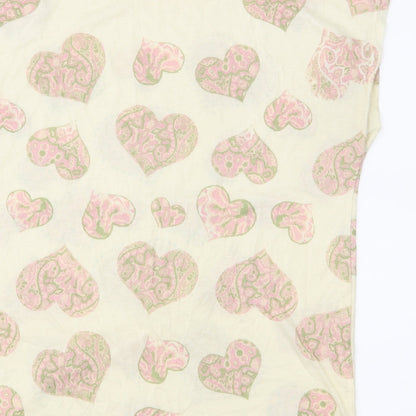 Originals Womens Yellow Geometric Jersey Basic T-Shirt Size S