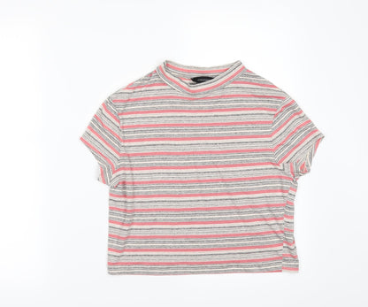 Primark Womens Pink Striped  Basic T-Shirt Size 12