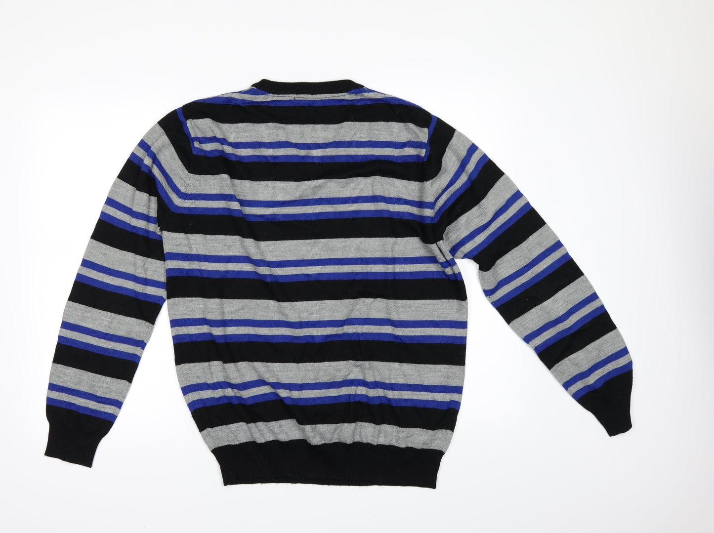 Cedar Wood State Mens Black Striped  Pullover Jumper Size L