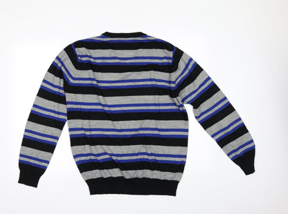 Cedar Wood State Mens Black Striped  Pullover Jumper Size L