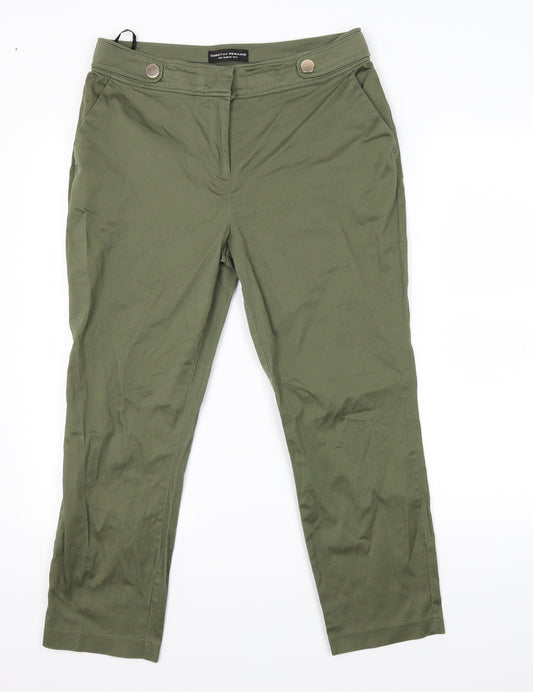 Womens UK Size 12 Dorothy Perkins Regular Fit Capri Green Trousers